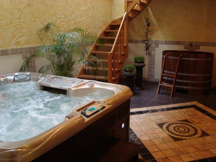 enclosed hot tubs - indoor install